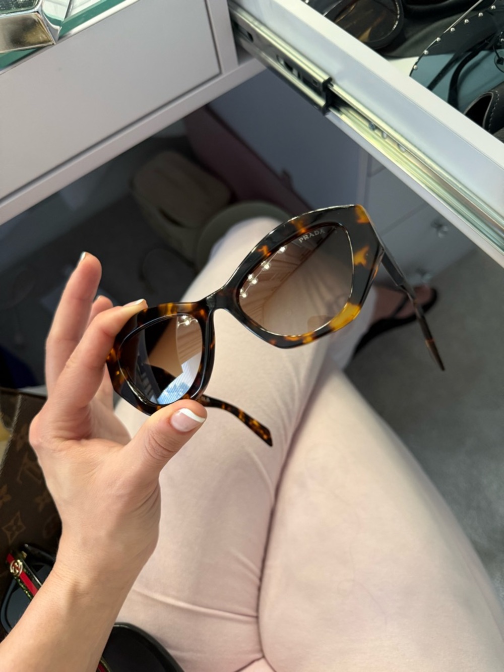 Prada Tortoiseshell Cat-Eye Sunglasses with Brown Gradient Lenses - Picture 1 of 10